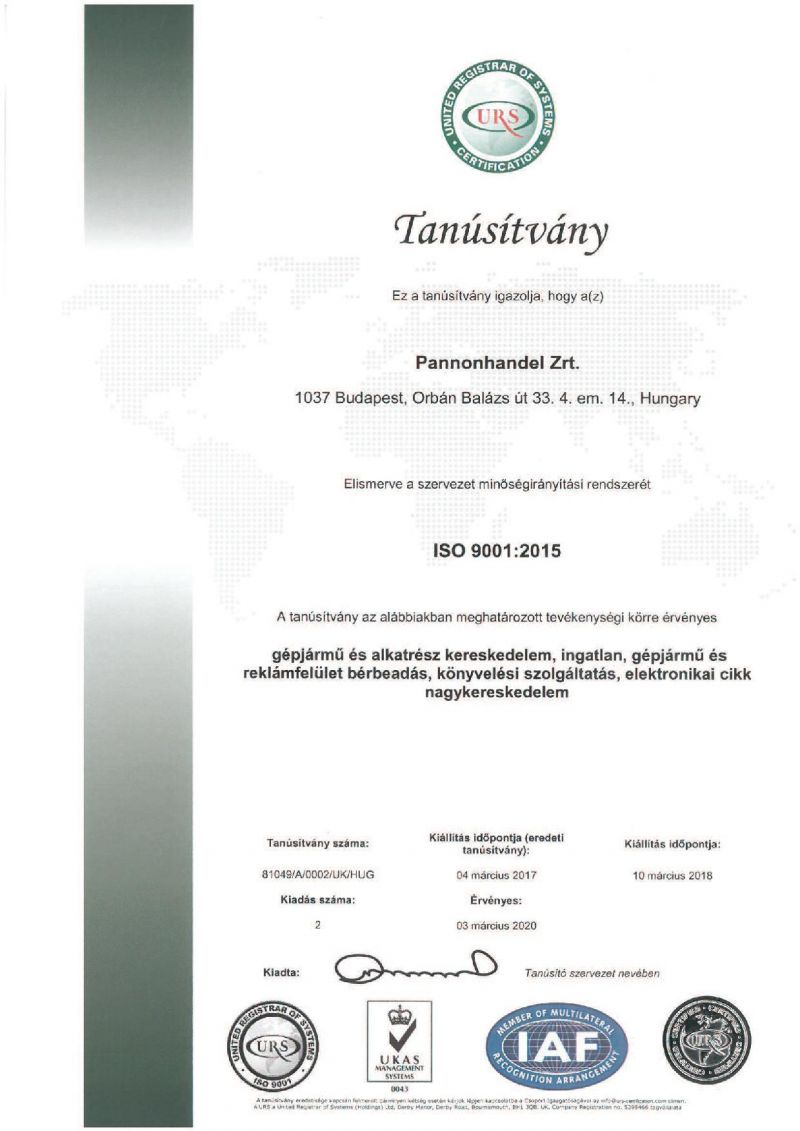 2018.03.10-ISO 9001 2015-ORBÁN BALÁZS ÚT