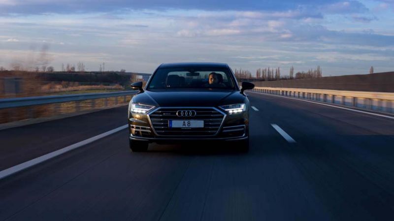 2018 Audi A8 szélesebb hűtőráccsal