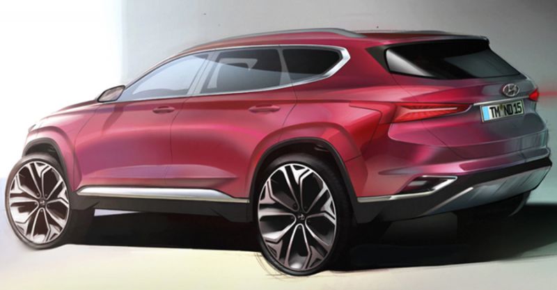 2018 Hyundai Santa Fe koncepció rajz