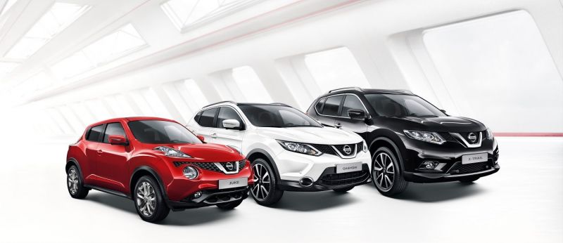 Nissan Juke, Qashqai és Xtrail modellek