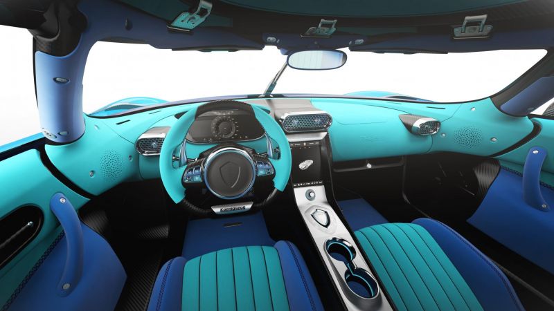 Koenigsegg Regara kék belső